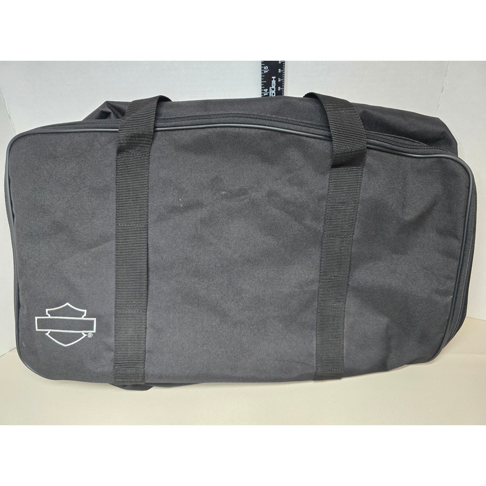 Harley Davidson Black Carry On Lightweight Canvas Biker Duffle Bag Tpur Bag